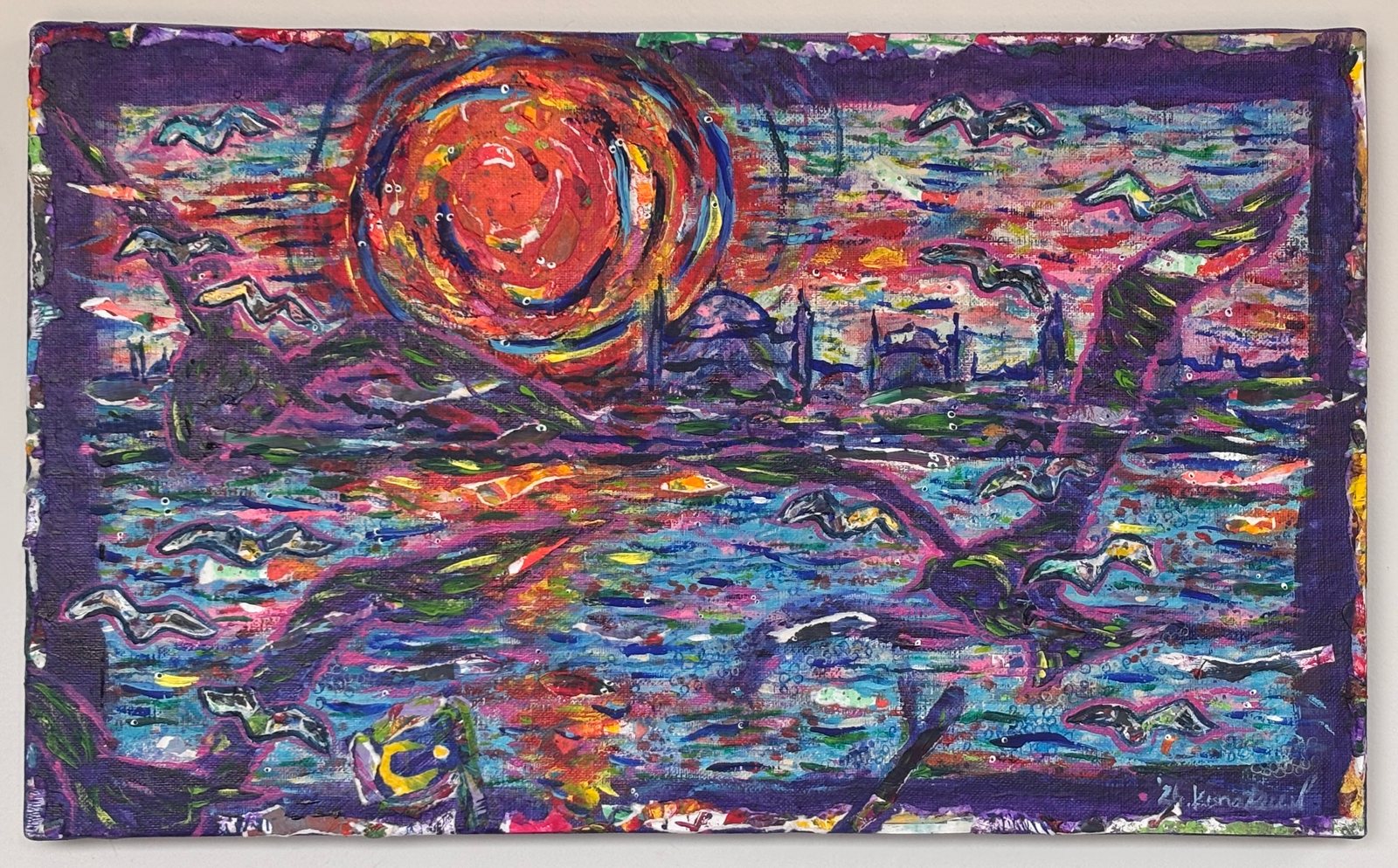 Rooftop terrace — painting by Konatsu Ishijima